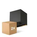 Mehrfachpackung 2x D'Lite Wandleuchte Elingen Aluminium Schwarz Up & Down 2.9W 170lm - 830 Warmweiß | IP65 - Batteriebetrieben - Lichtsensor
